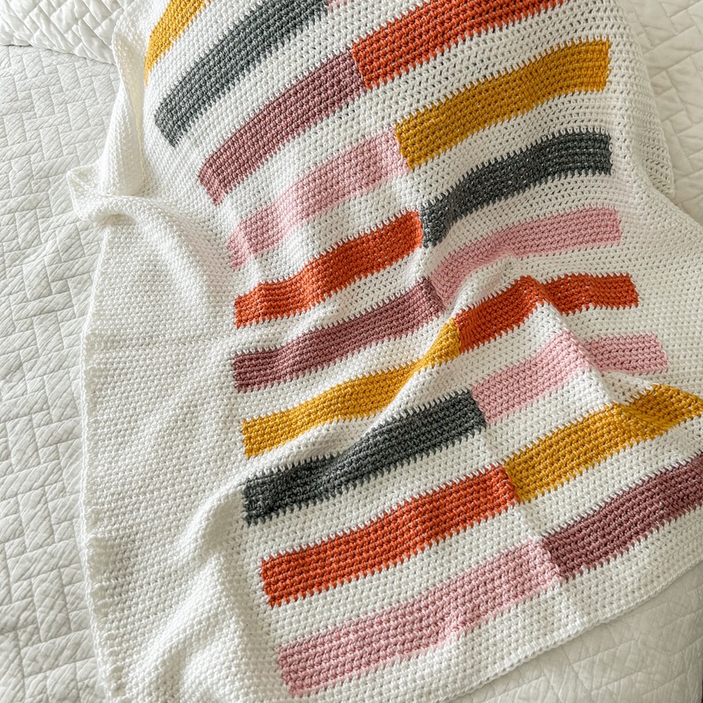 Baby Blanket, Girl, Handmade, Crochet